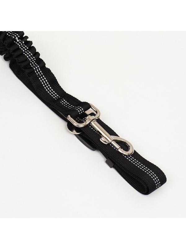 Ремень безопасности для собак, амортизирующий, 75-85 х 2,5 см, черный