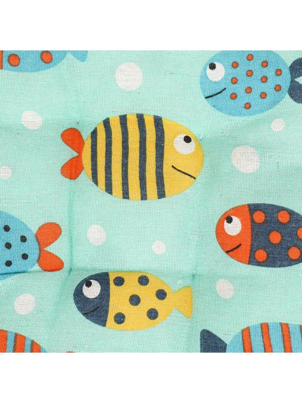 Лежанка для животных (хлопковый наполнитель), 33 см, с рыбками