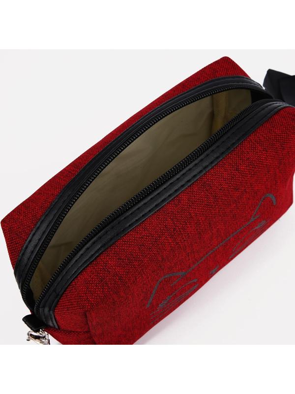 Косметичка на молнии, с подкладом, цвет бордовый