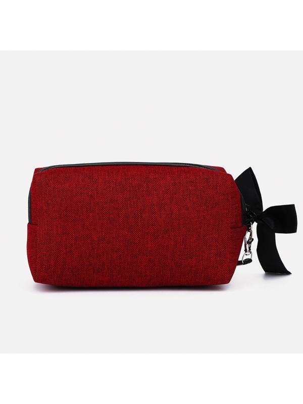 Косметичка на молнии, с подкладом, цвет бордовый