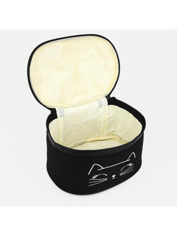 Косметичка на молнии, с подкладом, цвет чёрный