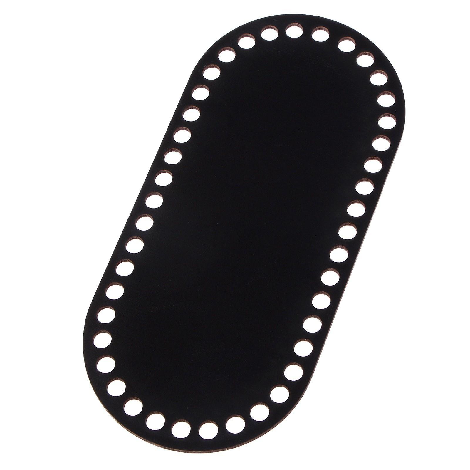 Донышко для вязания, овал с параллельными сторонами 22 х 10,2см, фанера 3мм, черный