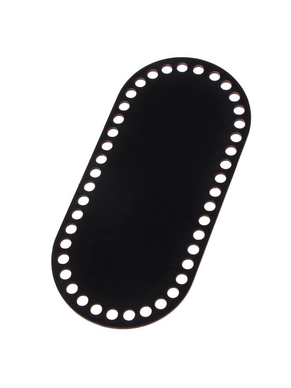 Донышко для вязания, овал с параллельными сторонами 22 х 10,2см, фанера 3мм, черный