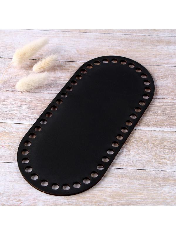 Донышко для вязания, овал с параллельными сторонами 22 х 10,2см, фанера 3мм, черный