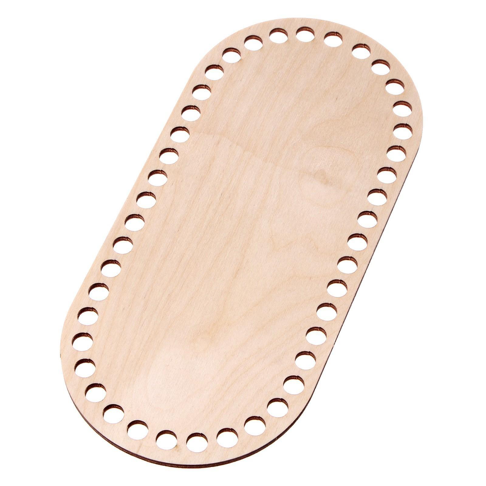 Донышко для вязания, овал с параллельными сторонами 22 х 10,2см, фанера 3мм, белый