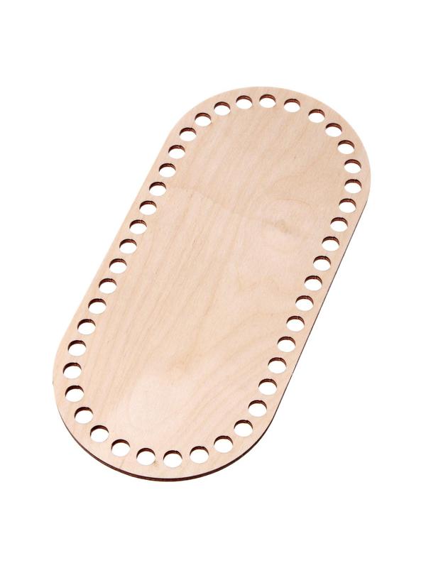 Донышко для вязания, овал с параллельными сторонами 22 х 10,2см, фанера 3мм, белый