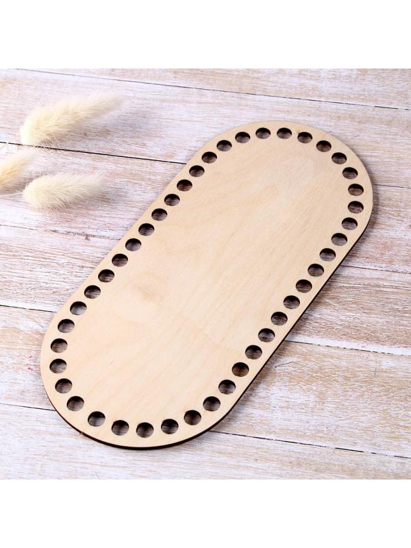 Донышко для вязания, овал с параллельными сторонами 22 х 10,2см, фанера 3мм, белый