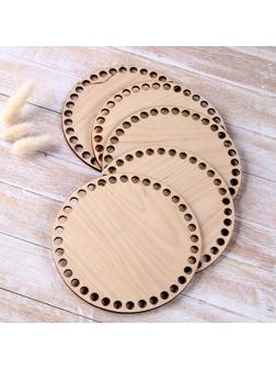 Набор донышек для вязания, круг 15см, 5шт, фанера 3мм