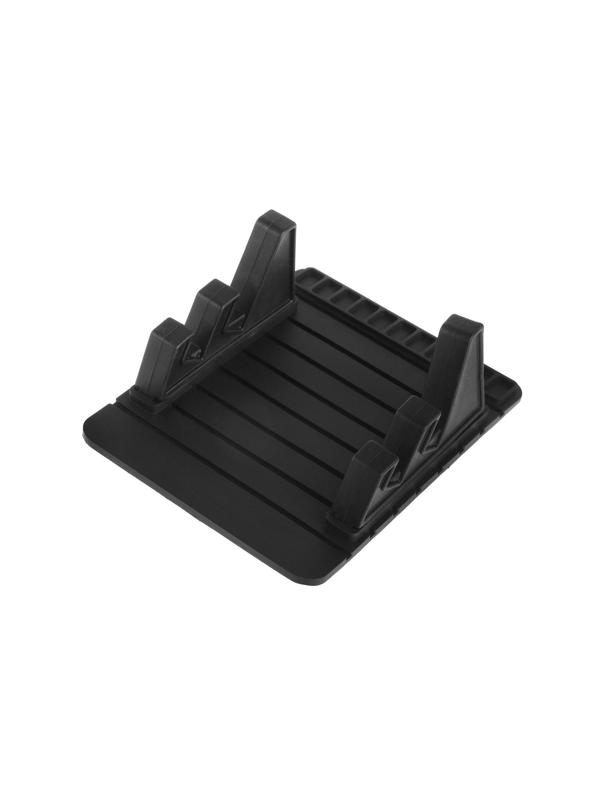 Коврик противоскользящий 12×9 см, с двойной подставкой, номер телефона, черный