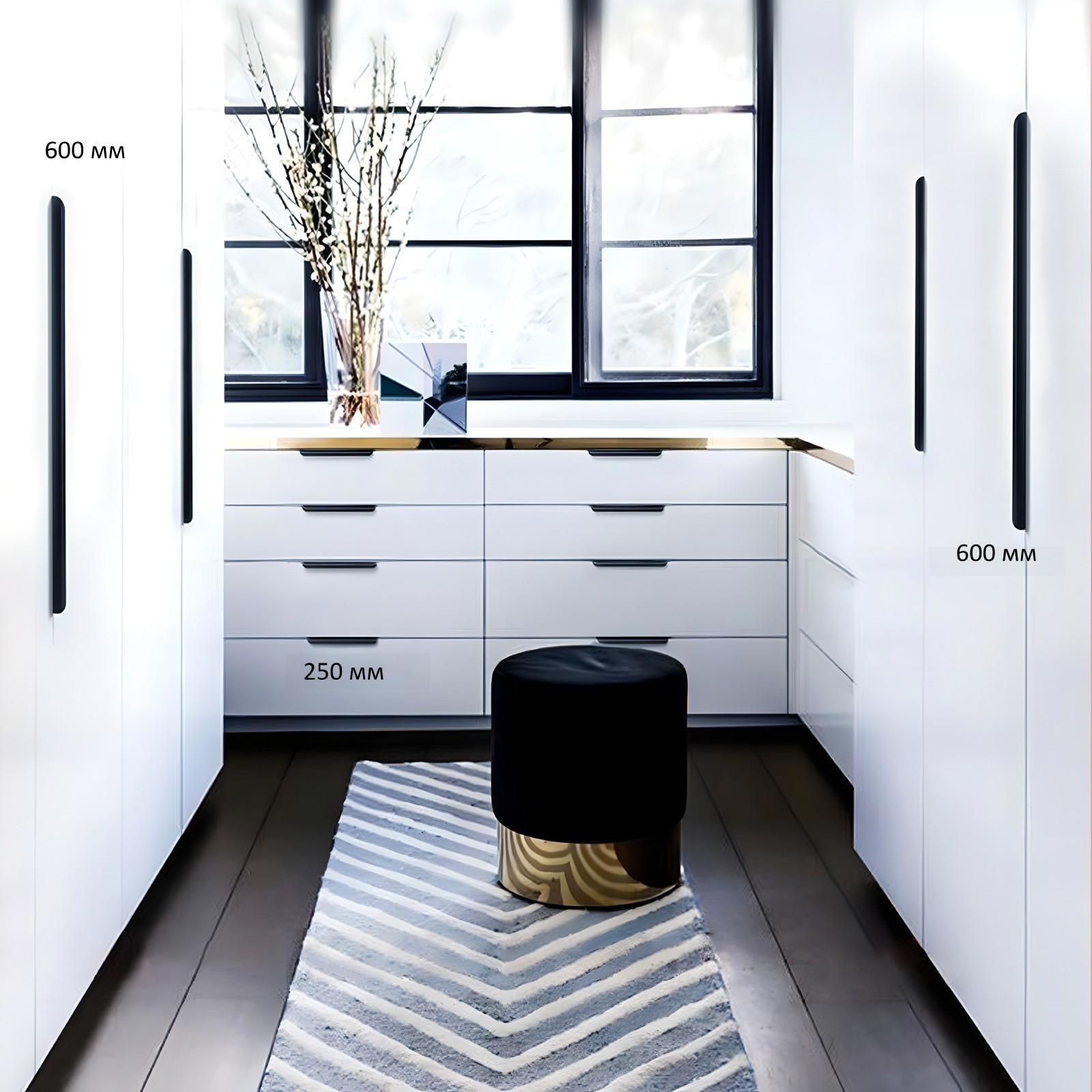 Ручка торцевая CAPPIO, L=250 мм, м/о 192 мм, цвет черный