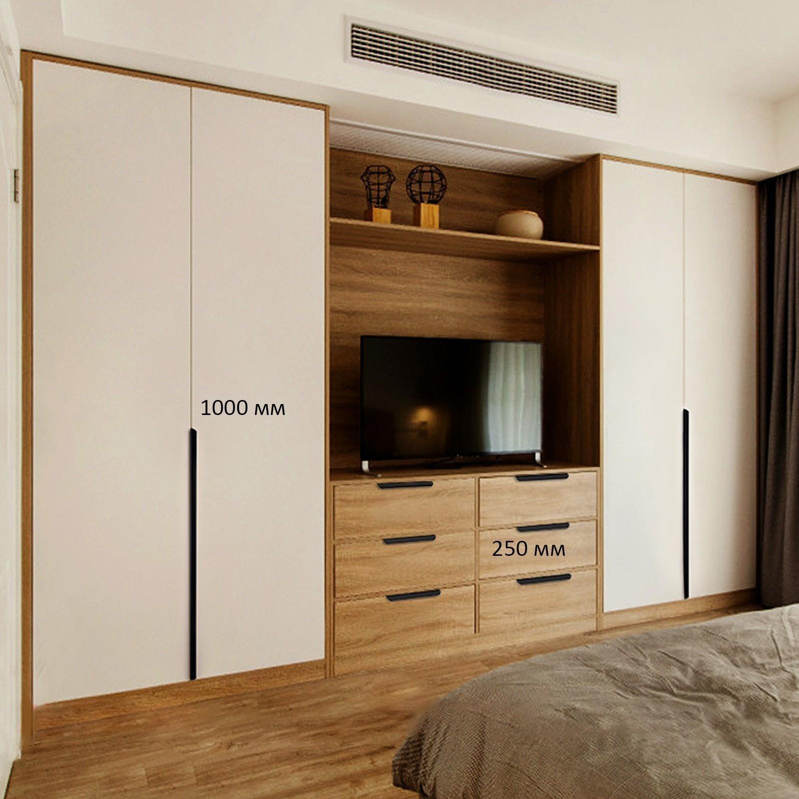 Ручка торцевая CAPPIO, L=250 мм, м/о 192 мм, цвет черный