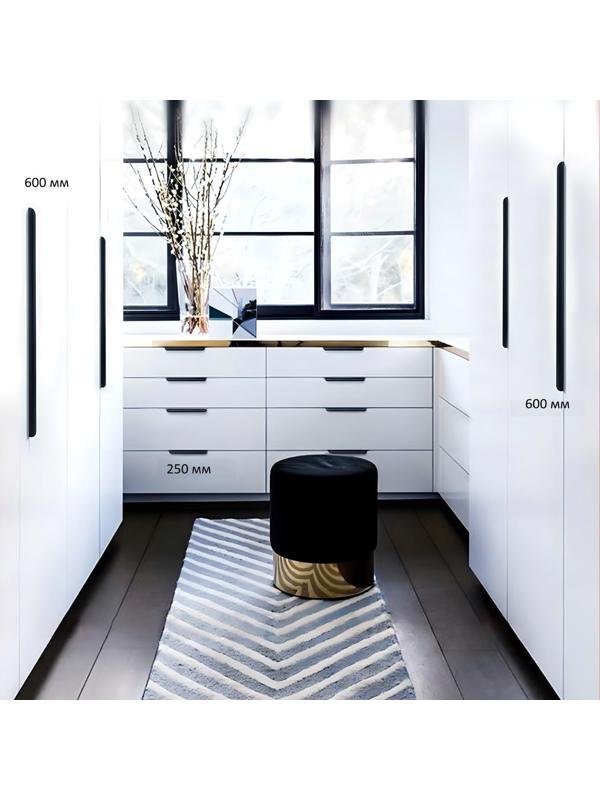 Ручка торцевая CAPPIO, L=250 мм, м/о 192 мм, цвет черный