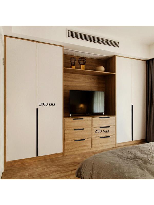 Ручка торцевая CAPPIO, L=250 мм, м/о 192 мм, цвет черный