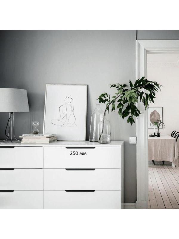 Ручка торцевая CAPPIO, L=250 мм, м/о 192 мм, цвет черный