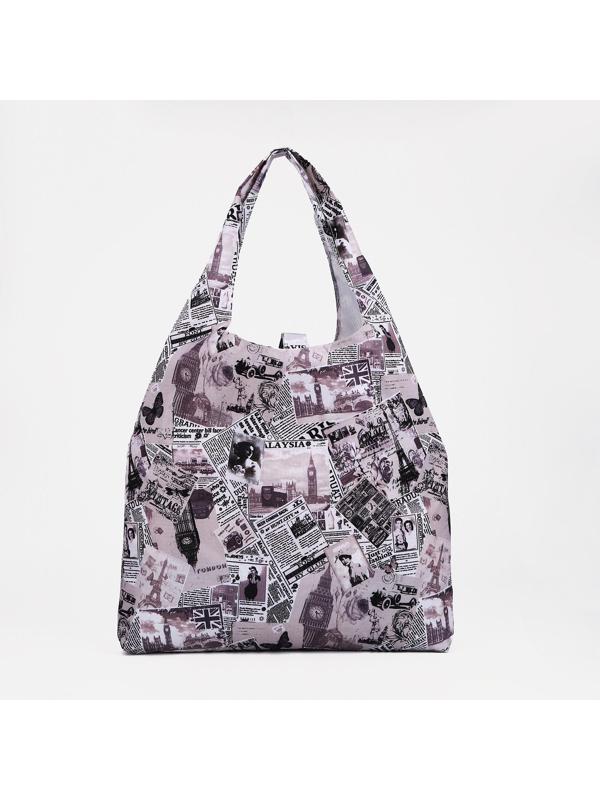 Сумка хозяйственная на кнопке, цвет чёрный