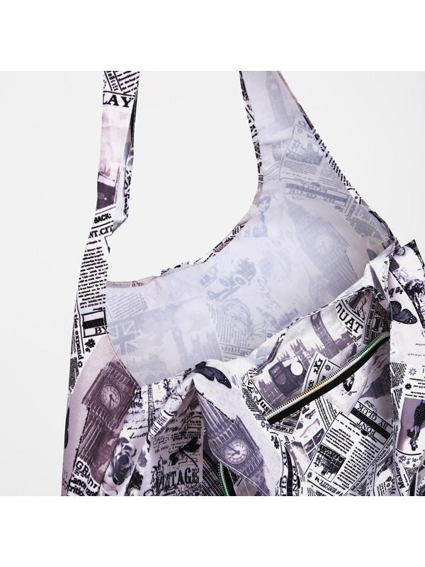 Сумка хозяйственная на кнопке, цвет чёрный