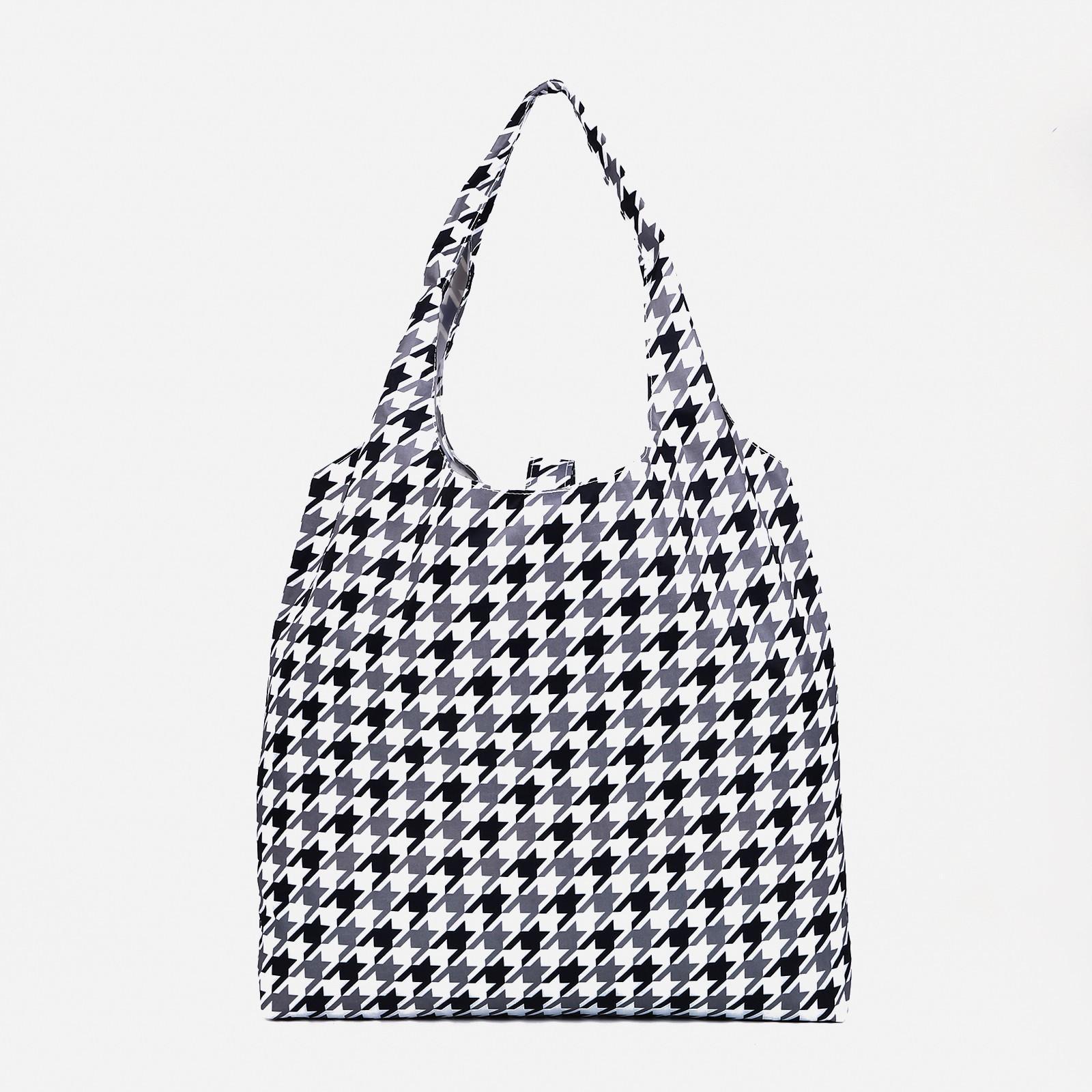 Сумка хозяйственная на кнопке, цвет чёрный