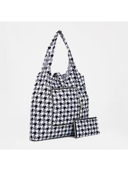 Сумка хозяйственная на кнопке, цвет чёрный