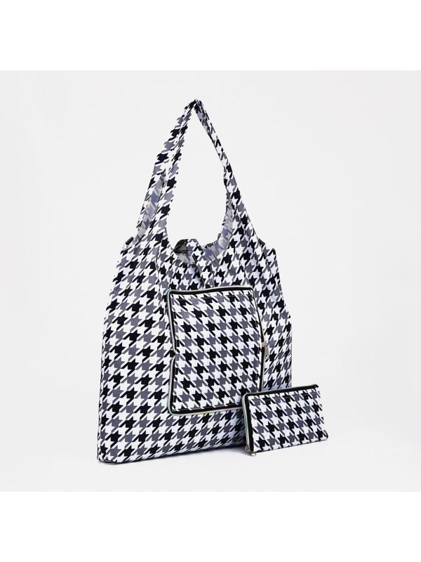 Сумка хозяйственная на кнопке, цвет чёрный