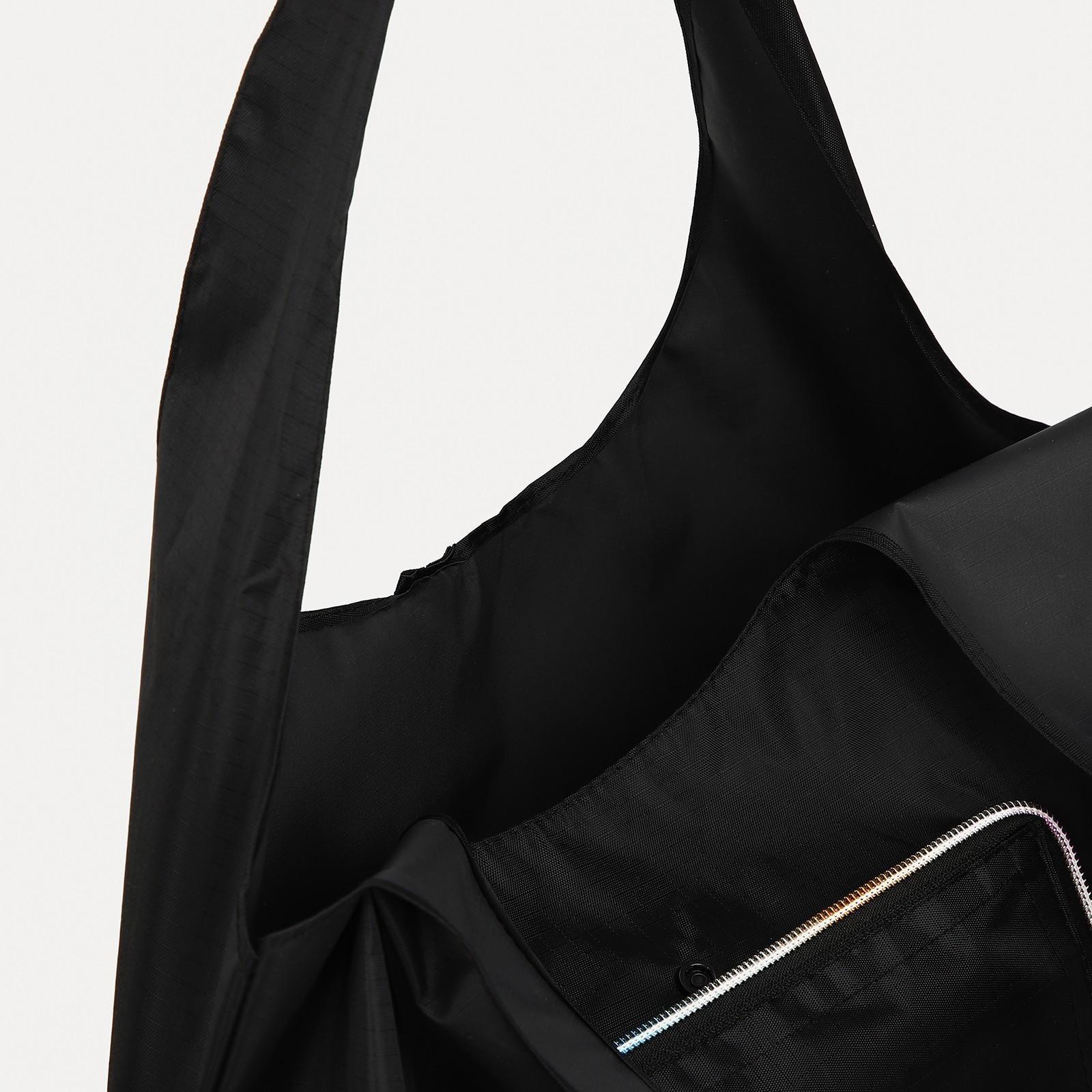 Сумка хозяйственная на кнопке, цвет чёрный