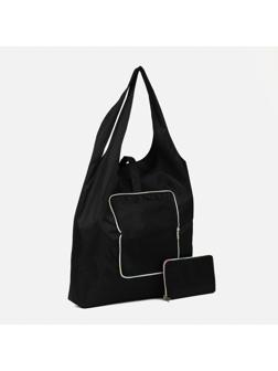 Сумка хозяйственная на кнопке, цвет чёрный