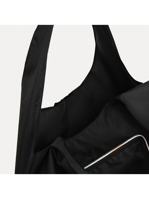 Сумка хозяйственная на кнопке, цвет чёрный