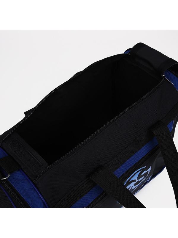 Сумка спортивная, отдел на молнии, 3 наружных кармана, длинный ремень, цвет чёрный