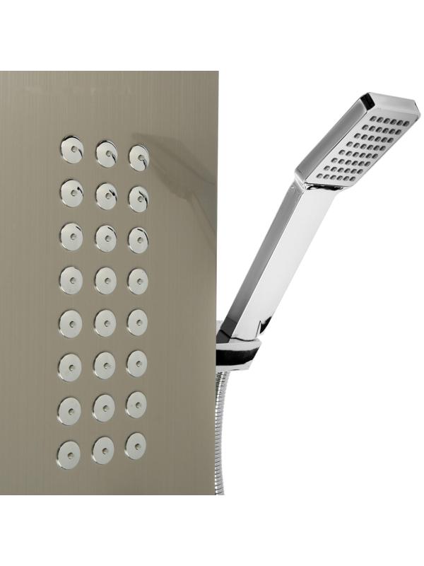 Душевая панель ZEIN S-13, 3-х функциональная, нержавеющая сталь, сатин