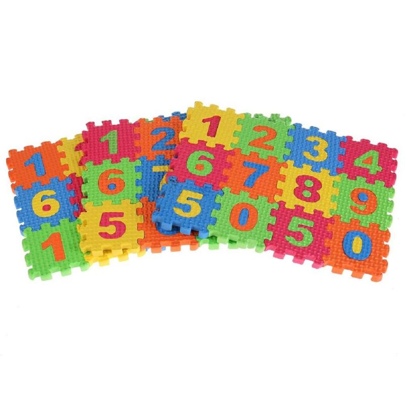 Коврик-пазл мини Играем вместе ЭКРАН с цифрами,5х5смх36эл/наб D18587NUM-CRT