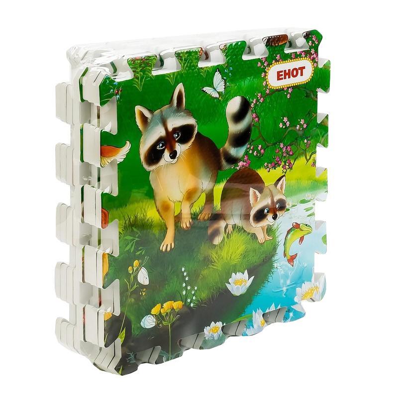 Коврик-пазл Игр.вместе Кто живет в лесу 8сегм/наб по 31,5х31,5см FS-FOREST