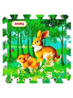 Коврик-пазл Игр.вместе Кто живет в лесу 8сегм/наб по 31,5х31,5см FS-FOREST