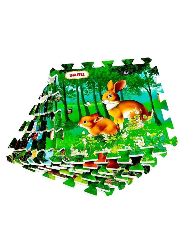 Коврик-пазл Игр.вместе Кто живет в лесу 8сегм/наб по 31,5х31,5см FS-FOREST