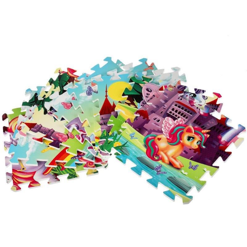 Коврик-пазл Играем вместе Единороги 8 сегм/наб по 31,5х31,5см FS-UC