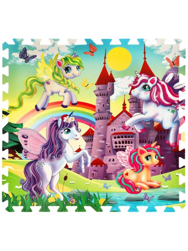Коврик-пазл Играем вместе Единороги 8 сегм/наб по 31,5х31,5см FS-UC