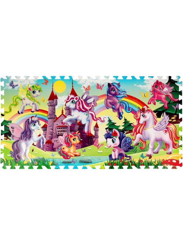 Коврик-пазл Играем вместе Единороги 8 сегм/наб по 31,5х31,5см FS-UC