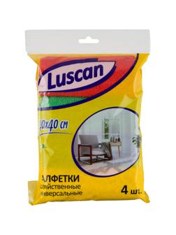 Салфетки хозяйственные Luscan из микрофибры универс 220г/м2 40х40см 4шт/уп