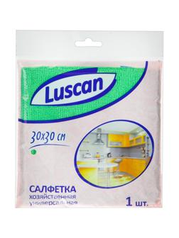 Салфетка хозяйственная Luscan из микрофибры универ 200г/м2 30х30см зеленая