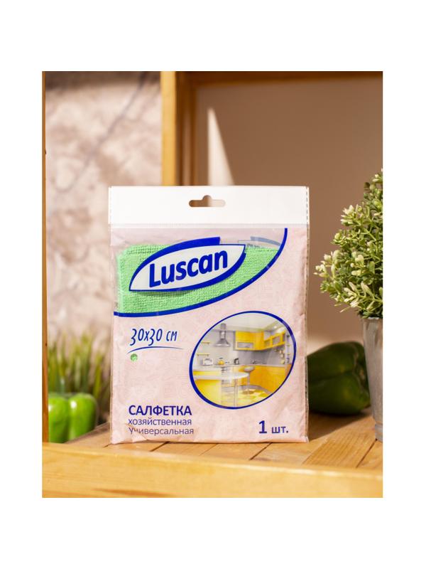Салфетка хозяйственная Luscan из микрофибры универ 200г/м2 30х30см зеленая