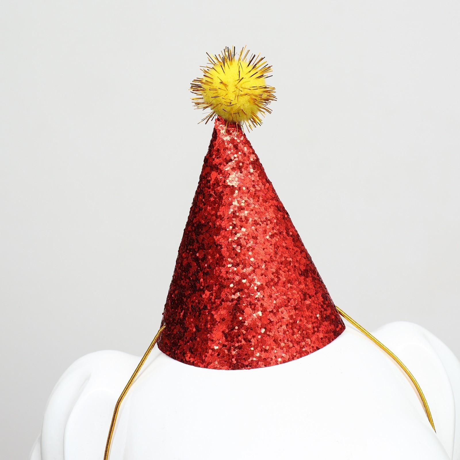 Набор для праздника (колпак+бантик), красный