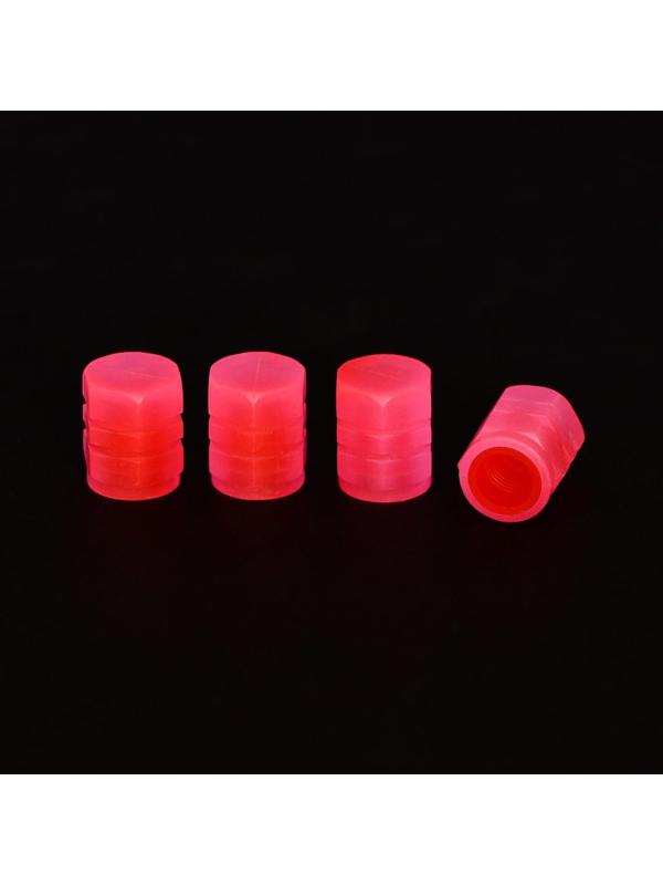 Колпачок на вентиль TORSO, светящийся,  набор 4 шт, красный