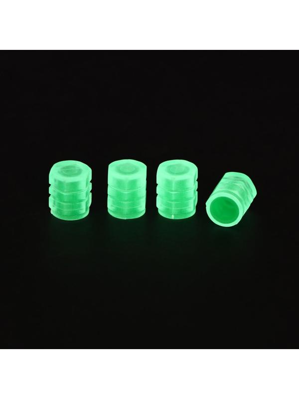 Колпачок на вентиль TORSO, светящийся,  набор 4 шт, зеленый