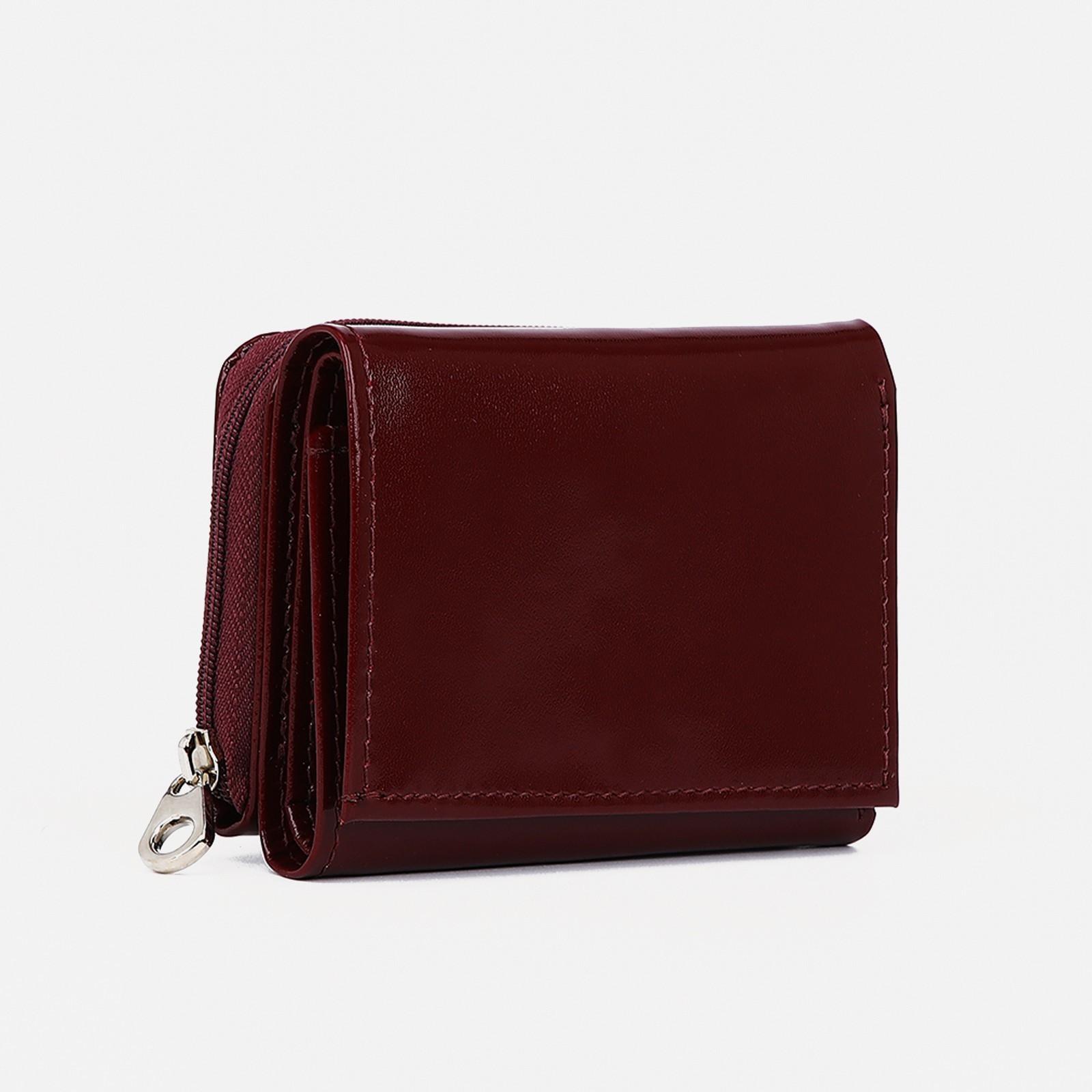 Кошелёк на молнии, цвет бордовый