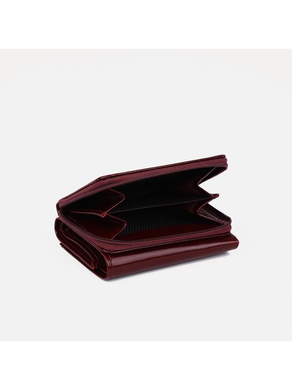 Кошелёк на молнии, цвет бордовый