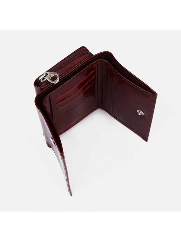 Кошелёк на молнии, цвет бордовый