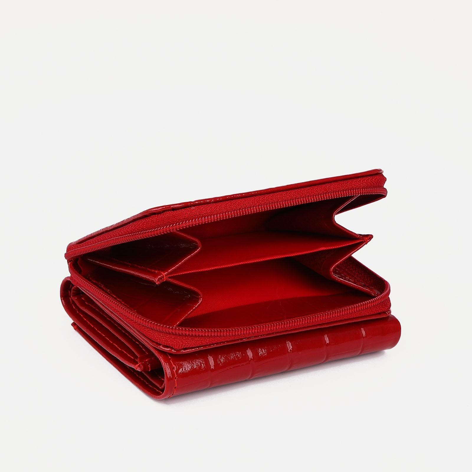 Кошелёк на молнии, цвет красный