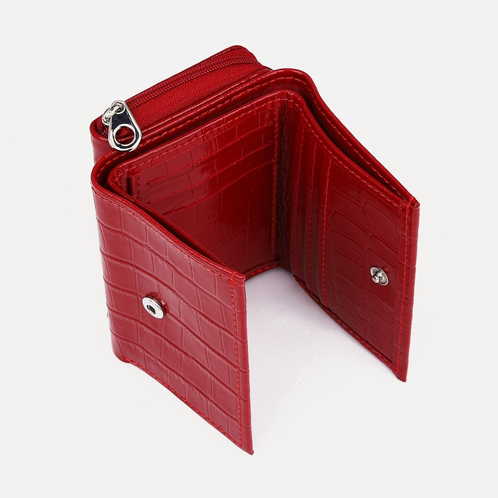 Кошелёк на молнии, цвет красный