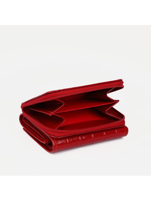 Кошелёк на молнии, цвет красный