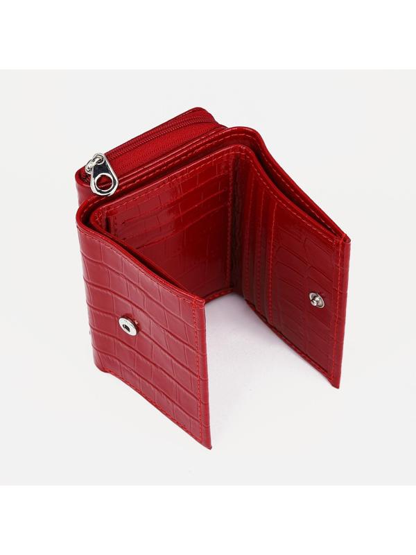 Кошелёк на молнии, цвет красный