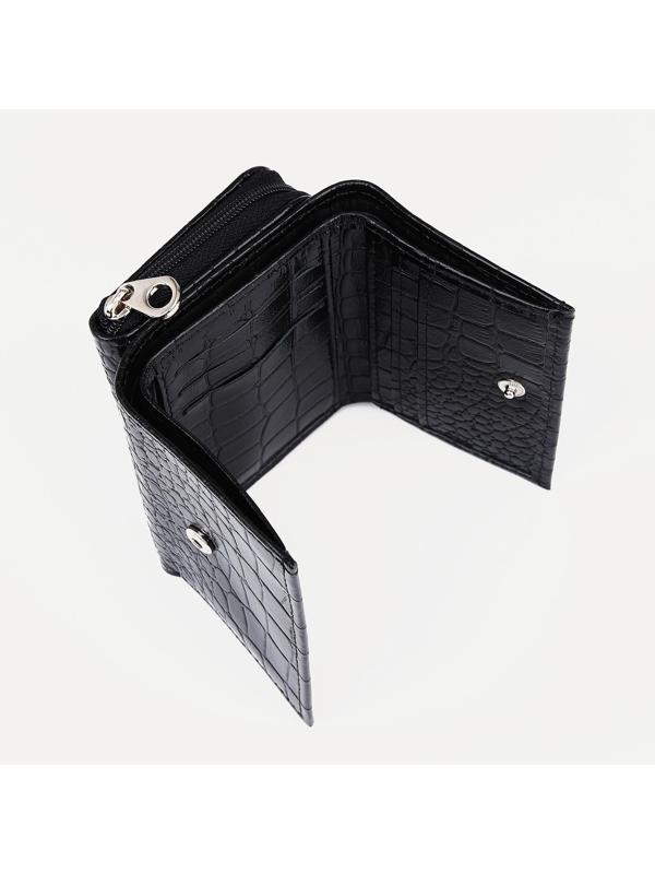 Кошелёк на молнии, цвет чёрный