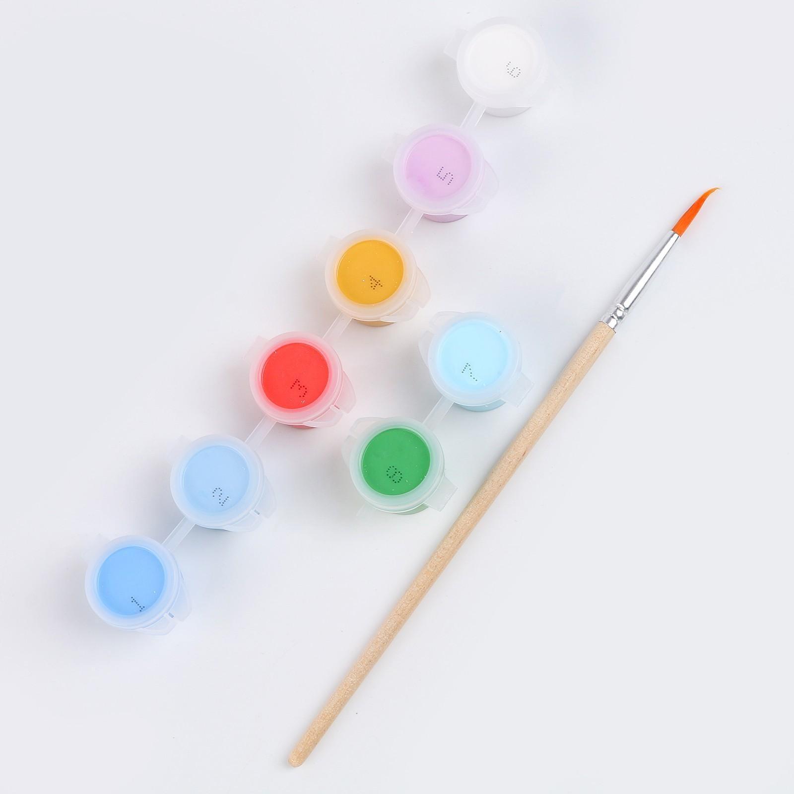 Роспись по холсту «Дракоша и снеговик», 21 х 15 см